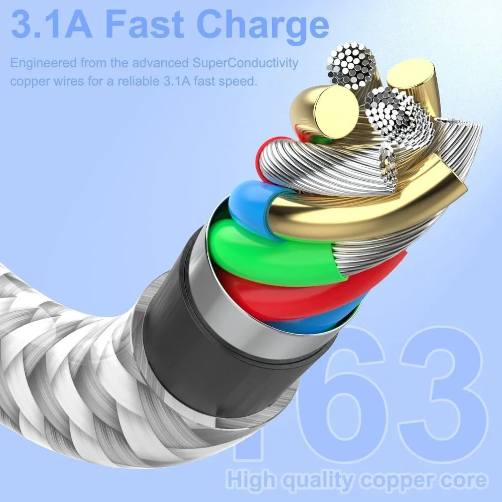 iPhone Charger Cables 6-Pack 3ft, 6ft, 10ft